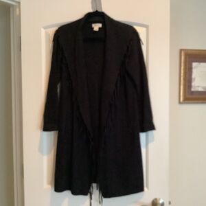 Black Style and Co Fringed Cardigan